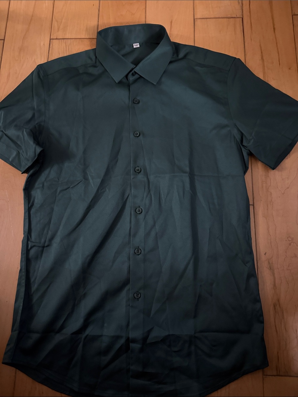 Men's Short-Sleeve Button-Up Shirt - Dark Green